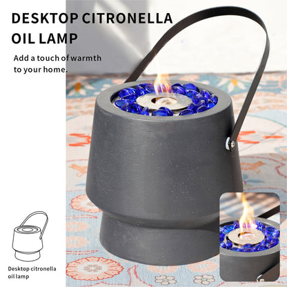 Bärbar Bordstablett Citronellolja Lampa Med Glaspärldekor
