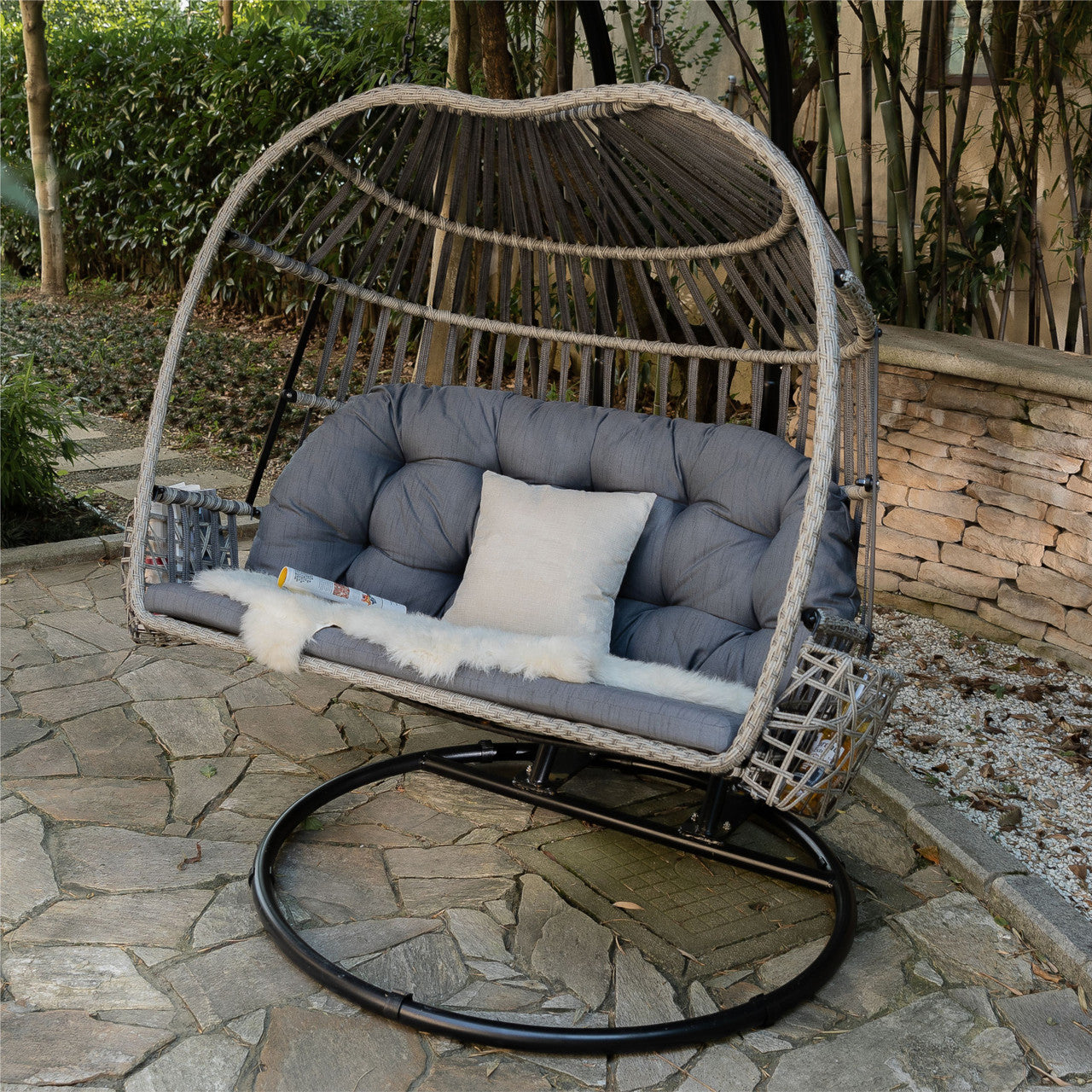 Direct Wicker High-end Bekväm Dubbel Hängande Korg