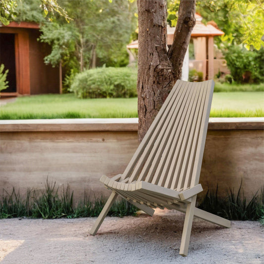 Direct Wicker Acacia folding chair Portable outdoor lounge chair