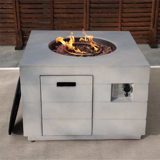 Direct Wicker Composite cement ash square stove table