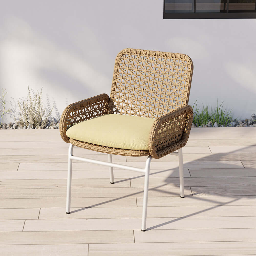 2 Stycken Bondgård Aluminium & Rattan Uteplats Stolar Set i Brunt
