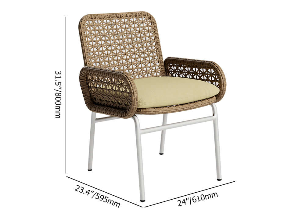 2 Stycken Bondgård Aluminium & Rattan Uteplats Stolar Set i Brunt
