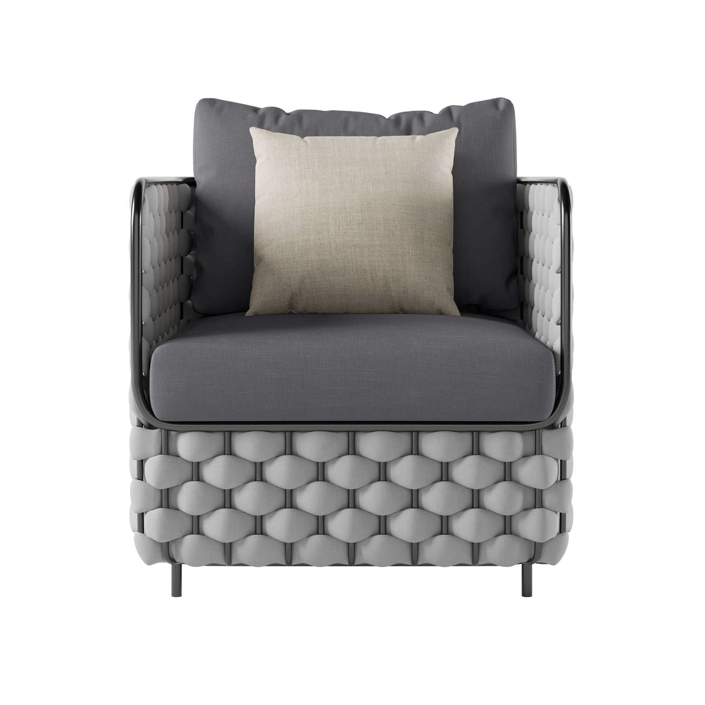 Aluminium & Rep Utomhus Loungegrupp Med Marmor Soffbord
