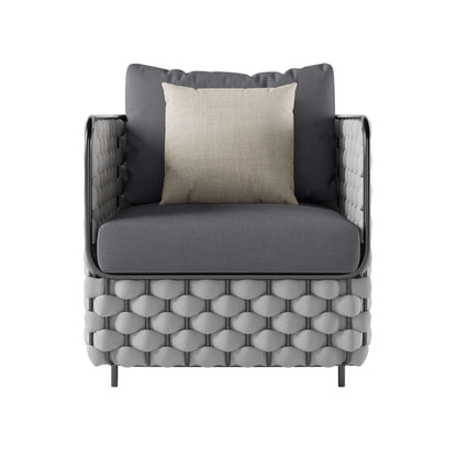 Aluminium & Rep Utomhus Loungegrupp Med Marmor Soffbord