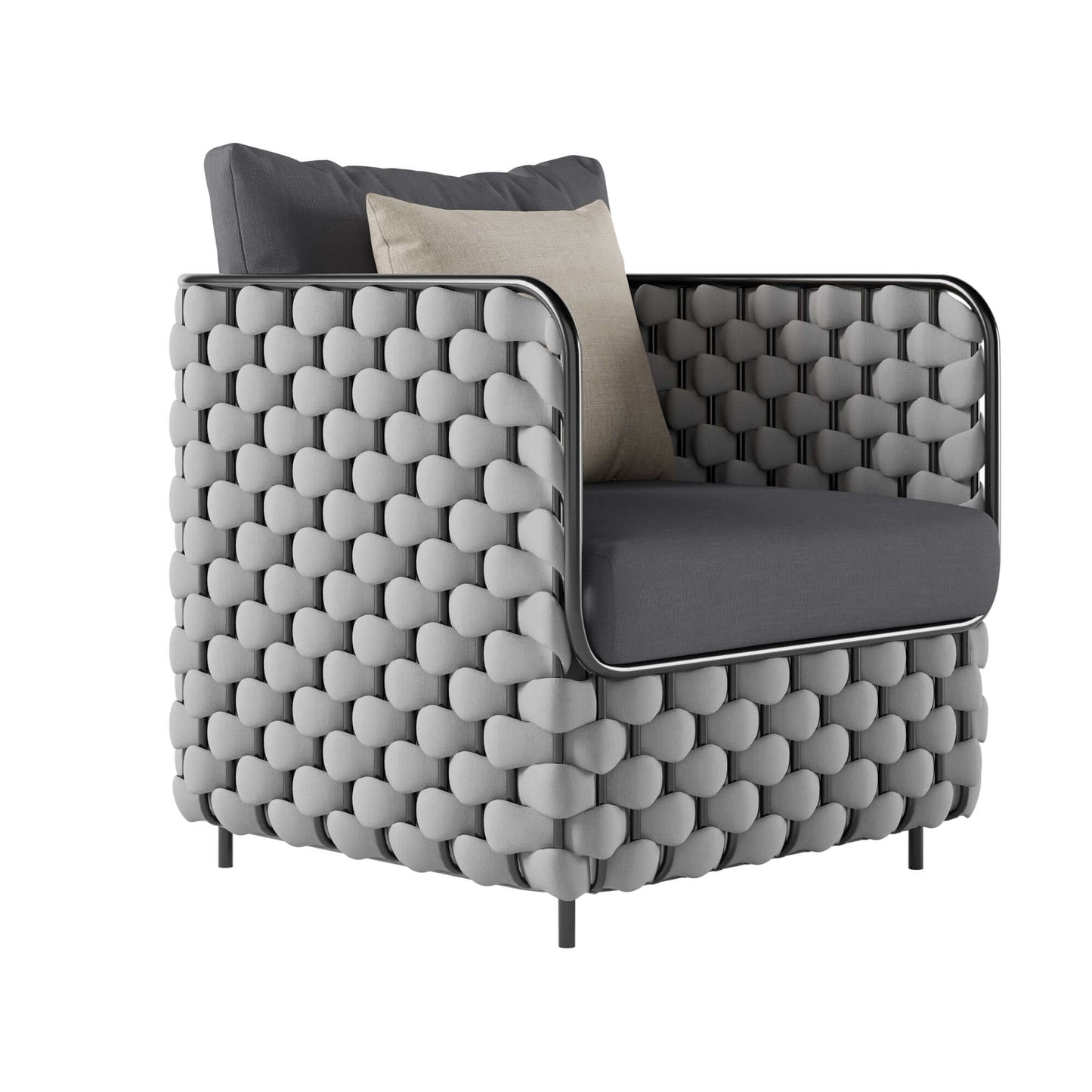 Aluminium & Rep Utomhus Loungegrupp Med Marmor Soffbord