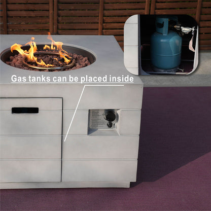 Direct Wicker Composite cement ash square stove table