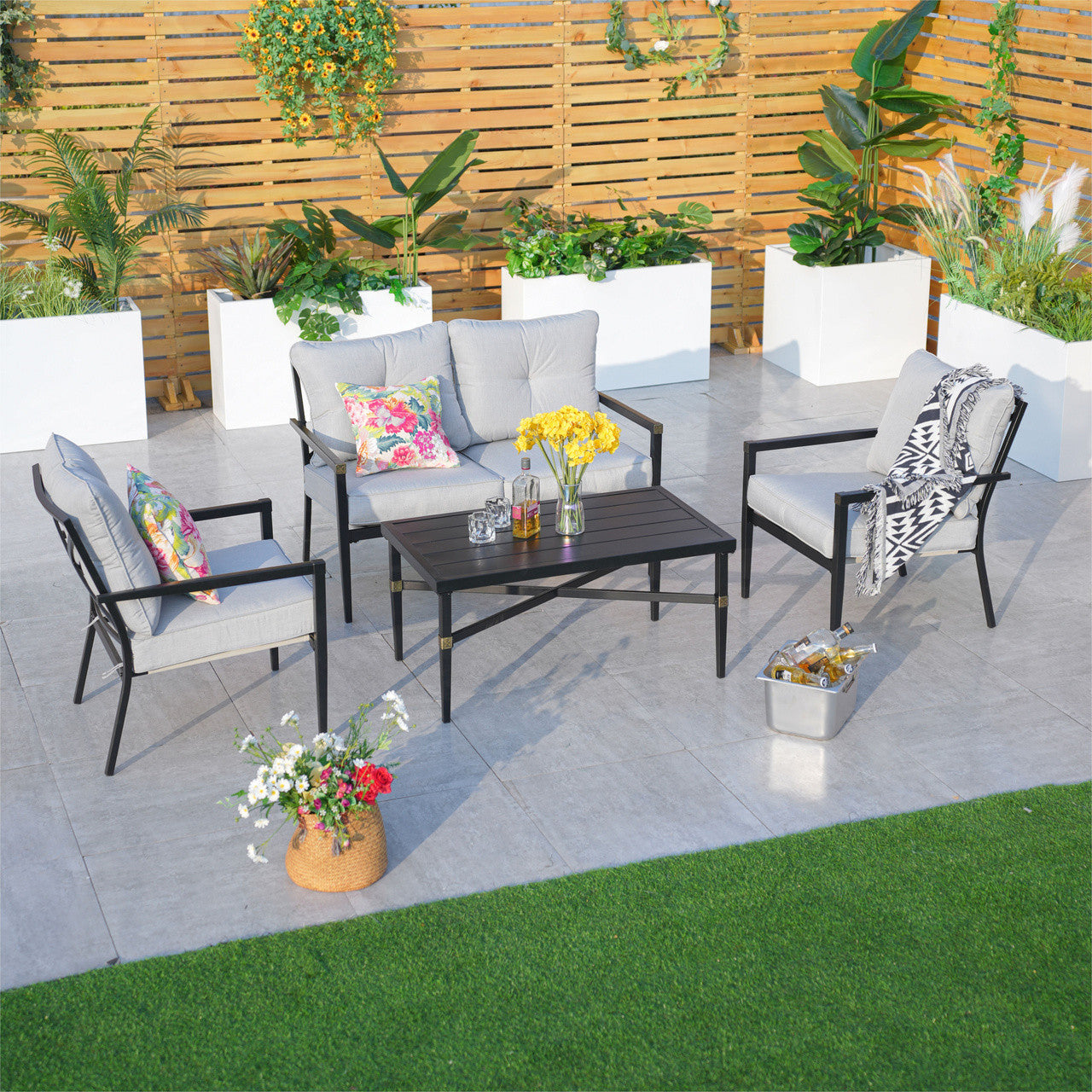 Direct Wicker Aluminum Exposed Tube Module Sofa -Simple, Comfortable, Practical