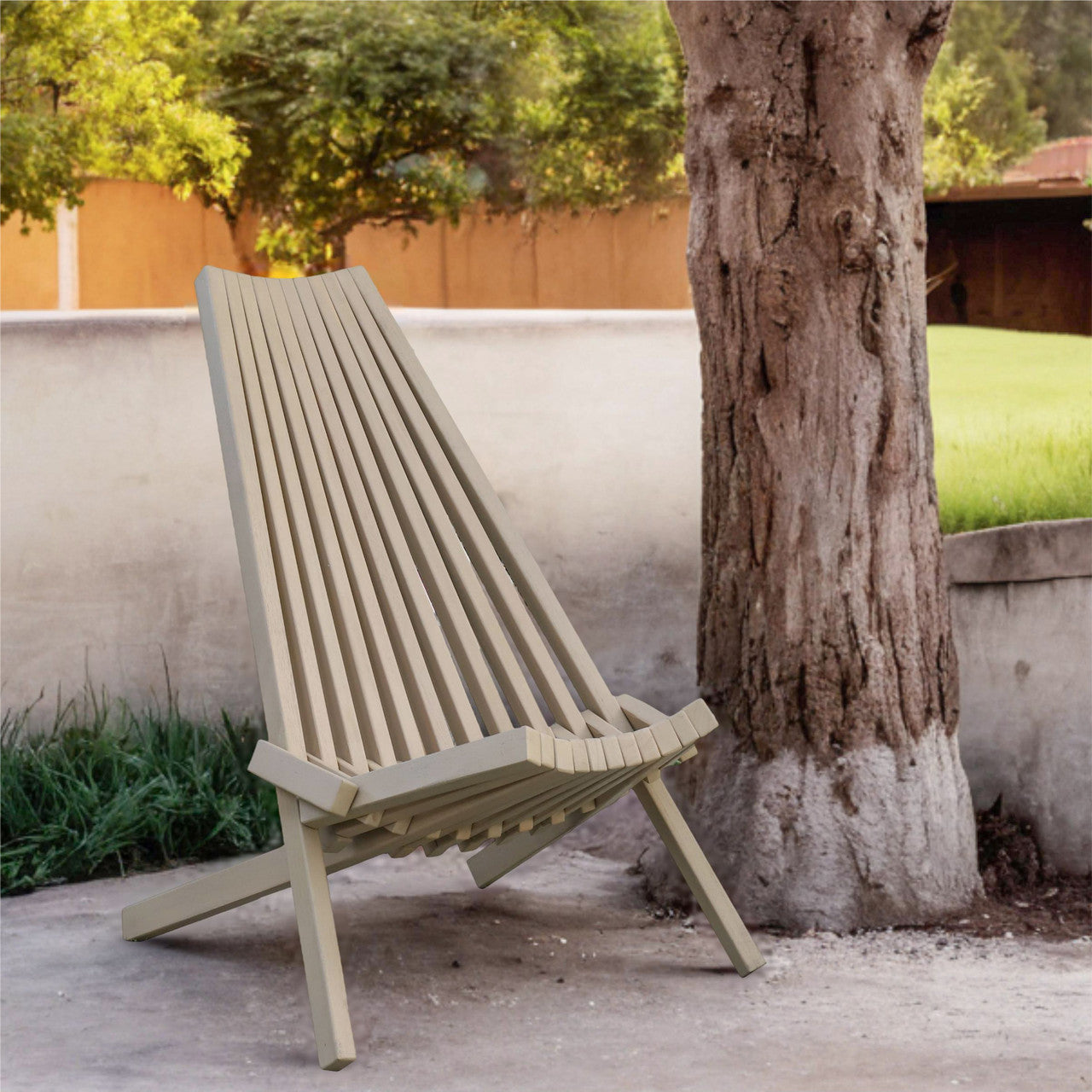 Direct Wicker Acacia folding chair Portable outdoor lounge chair