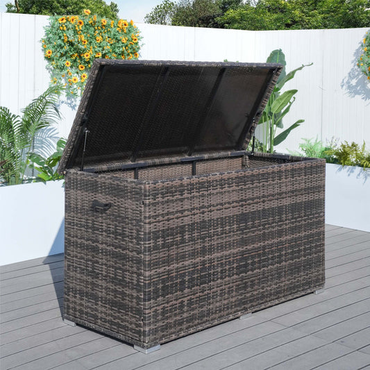 Direct Wicker Durable Iron-Framed Wicker Storage Box with Waterproof Liner