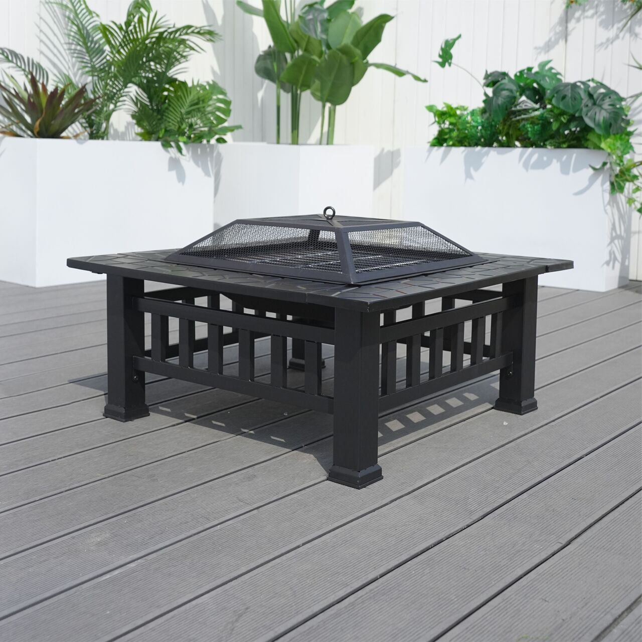 Direct Wicker Bärbar Detachabel Eldbassäng Utomhus Grill