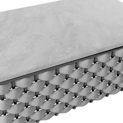 Aluminium & Rep Utomhus Loungegrupp Med Marmor Soffbord