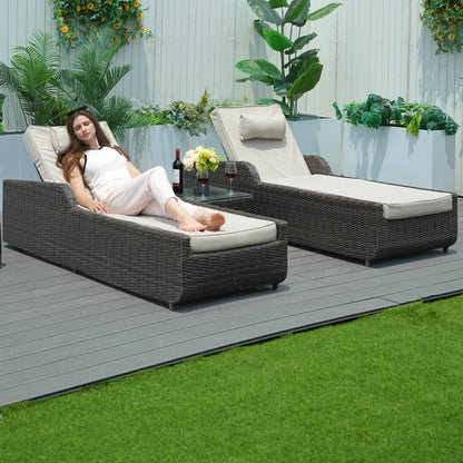 Utomhus Wicker Chaise Lounge (PAL-1127B) för Avkoppling