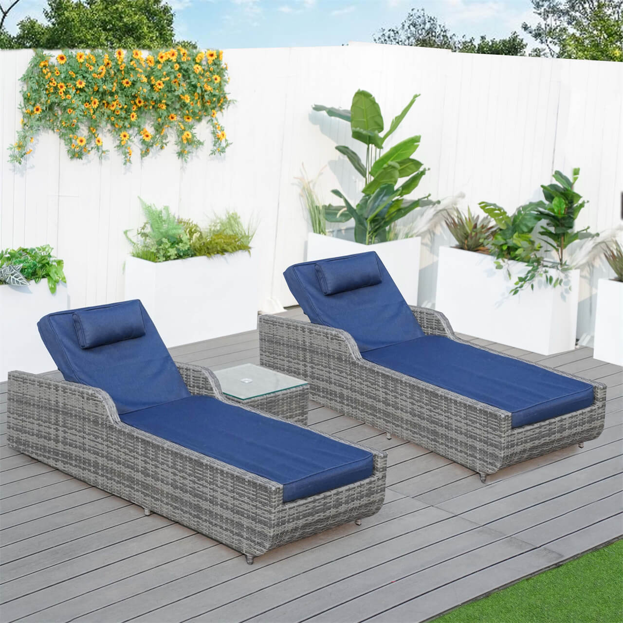 Utomhus Wicker Chaise Lounge (PAL-1127B) för Avkoppling