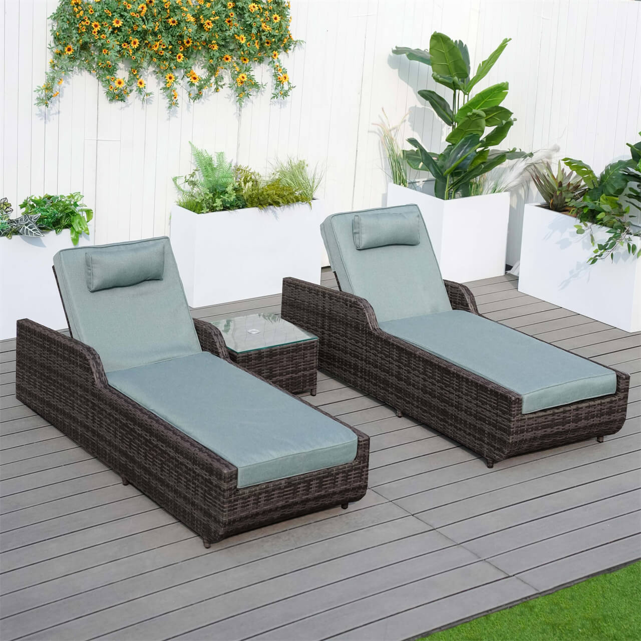 Utomhus Wicker Chaise Lounge (PAL-1127B) för Avkoppling