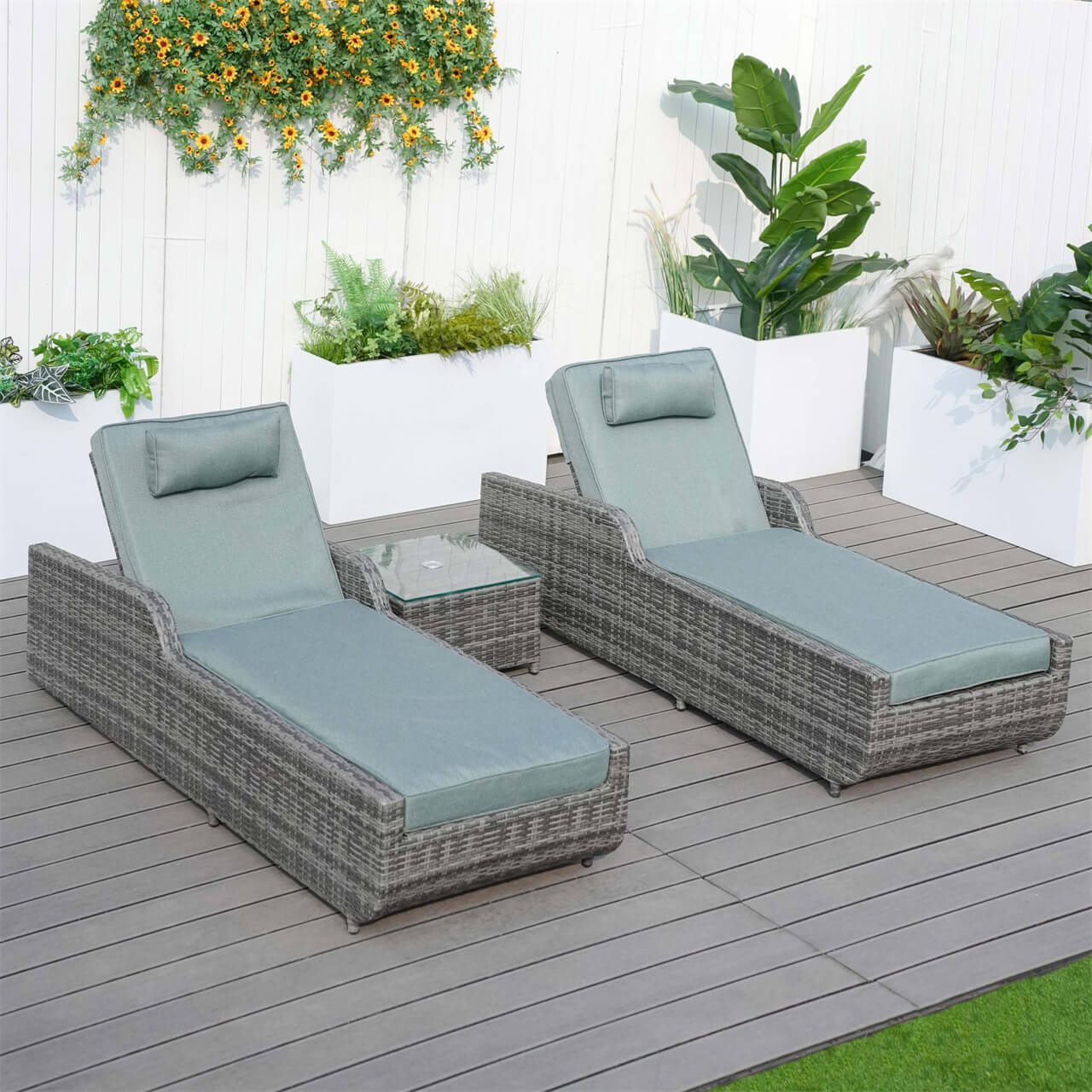 Utomhus Wicker Chaise Lounge (PAL-1127B) för Avkoppling