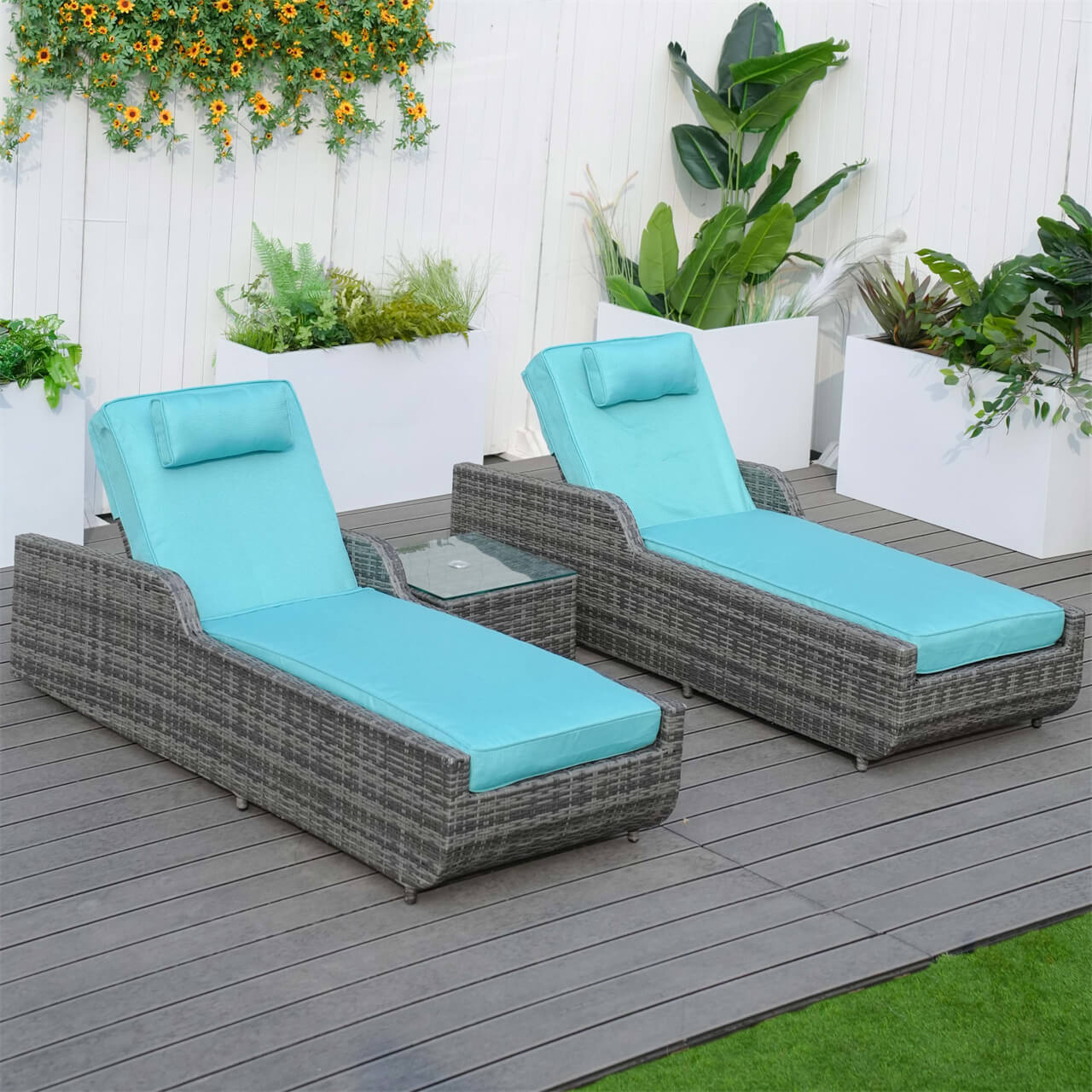Utomhus Wicker Chaise Lounge (PAL-1127B) för Avkoppling