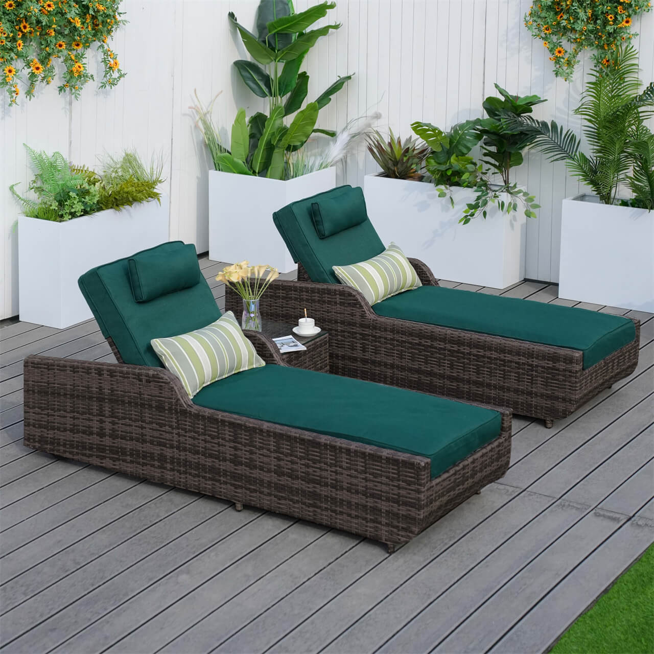 Utomhus Wicker Chaise Lounge (PAL-1127B) för Avkoppling