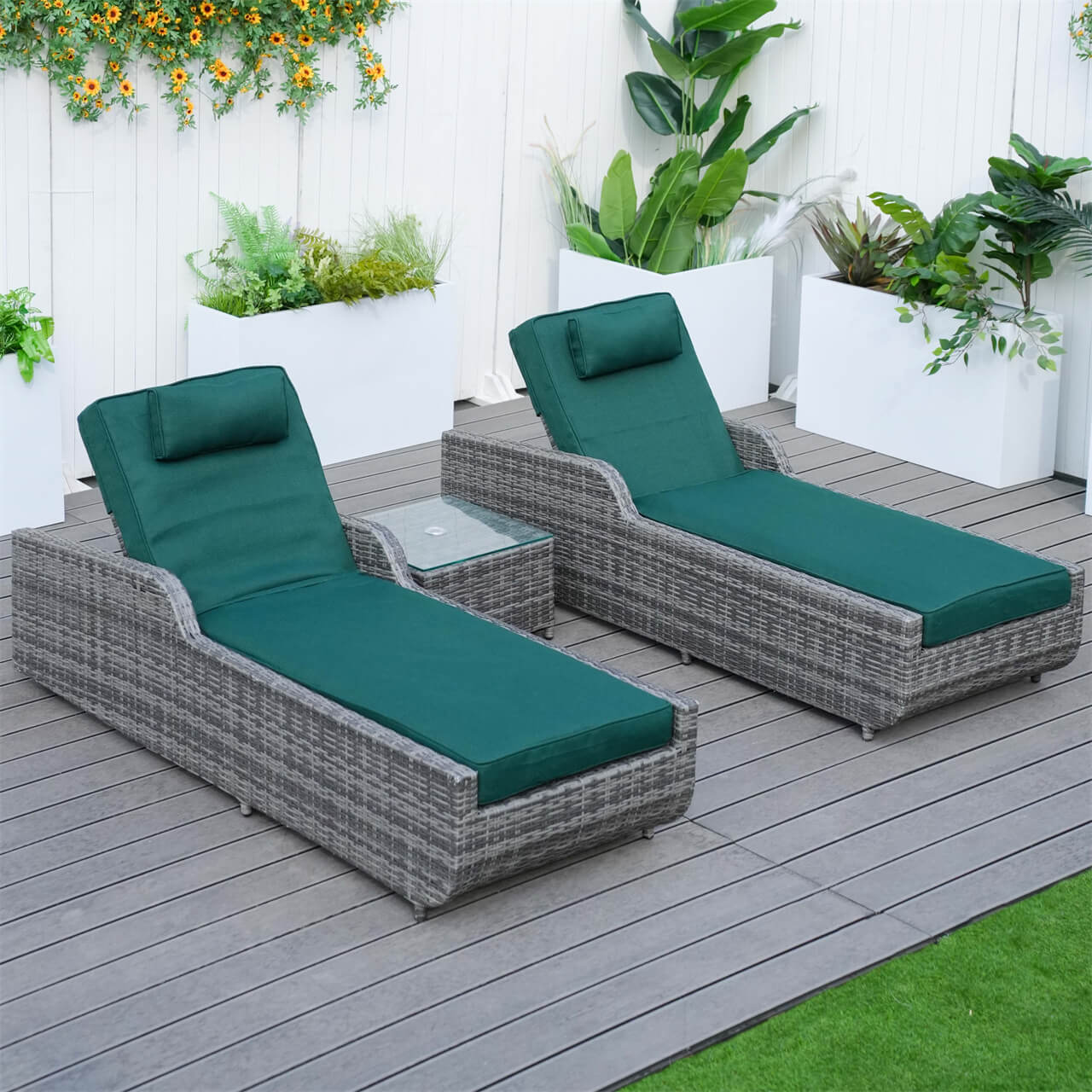 Utomhus Wicker Chaise Lounge (PAL-1127B) för Avkoppling