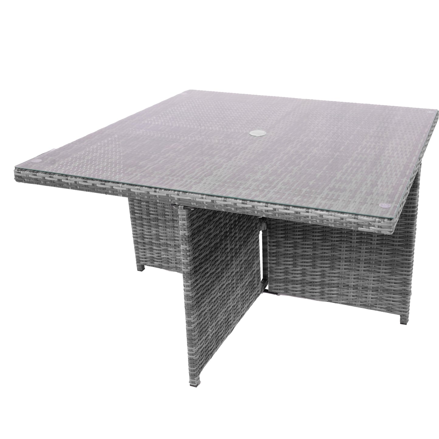 4-Sits Kub Utomhus Matbord (PAD-3233B-Table) i Aluminium