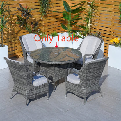 4-Sits Rund Utomhus Matbord (PAD-1709-Table) för Trädgård