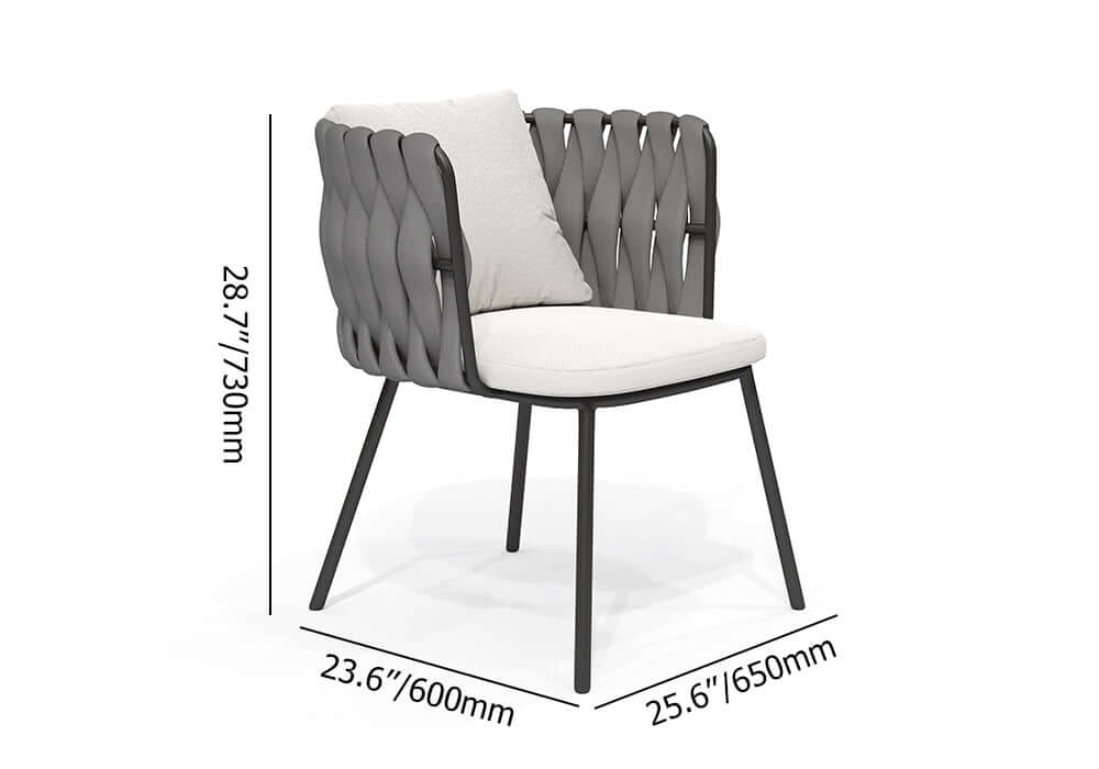 7 Delar Utomhusmatbord Set med Konst Marmor Topp och Aluminium Bord