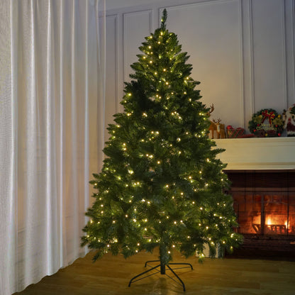 Högkvalitativ Konstgjord Snöbelagd Julgran 5/6/7 ft LED Ljus