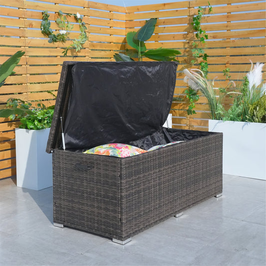 Direct Wicker Sturdy Iron-Framed Wicker Förvaringslåda Brown