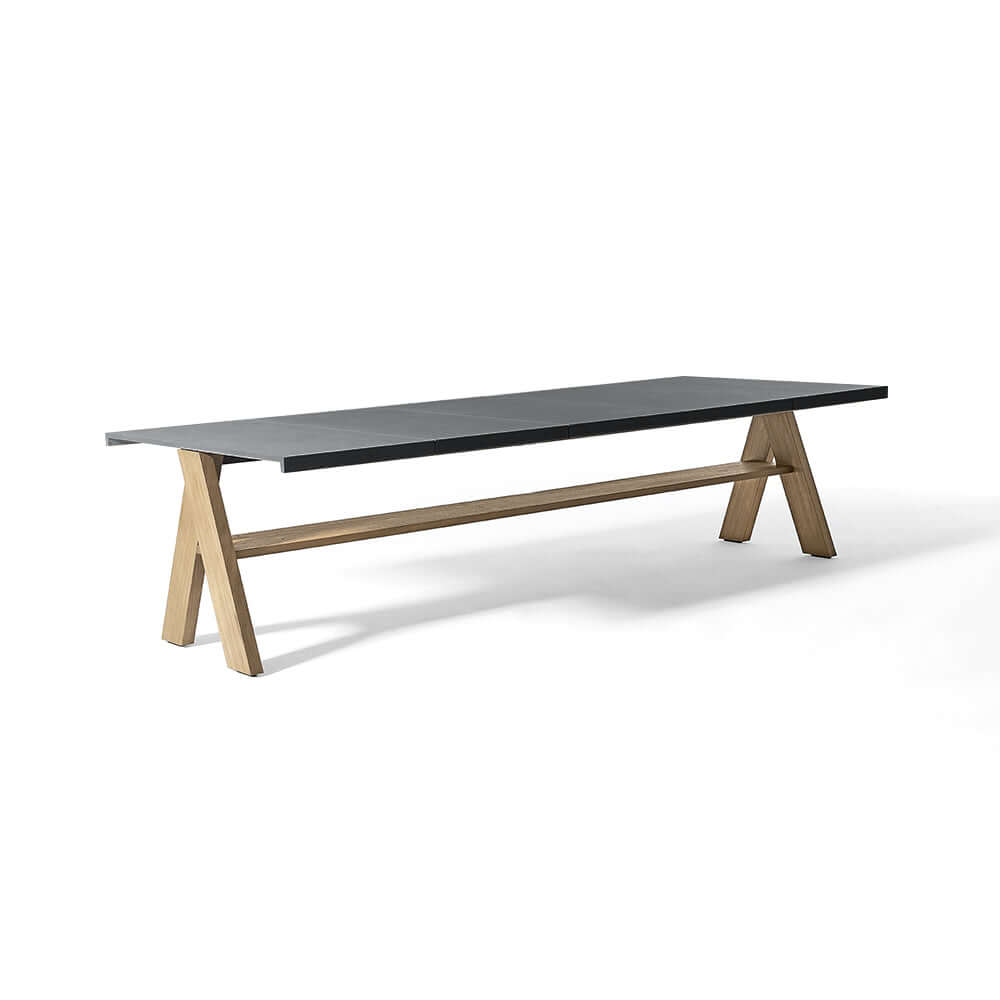 9 Delar Modern Utomhusmatgrupp med Marmor Top Aluminium Bord och Rattan Stolar