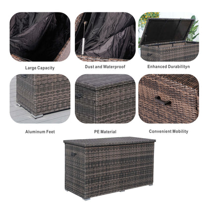 Direct Wicker Durable Iron-Framed Wicker Storage Box with Waterproof Liner