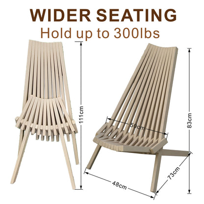 Direct Wicker Acacia folding chair Portable outdoor lounge chair