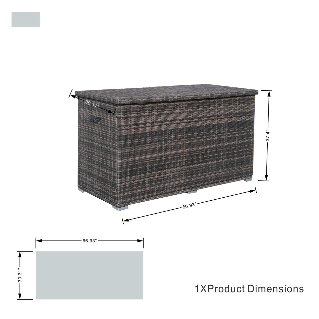 Direct Wicker Durable Iron-Framed Wicker Storage Box with Waterproof Liner
