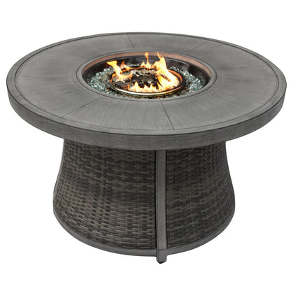 4-Sitts Utomhus Eldstad Set – Rund Eldtabell (PAS-1205B+G3R521E)