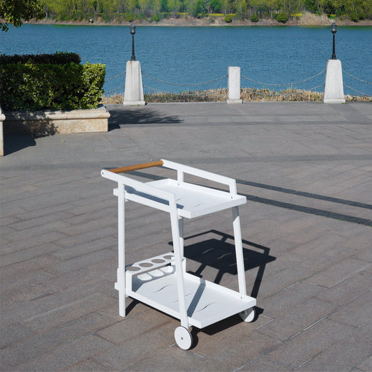 Direct Wicker All aluminum dew pipe with teak armrests dining car can hold wine barrels