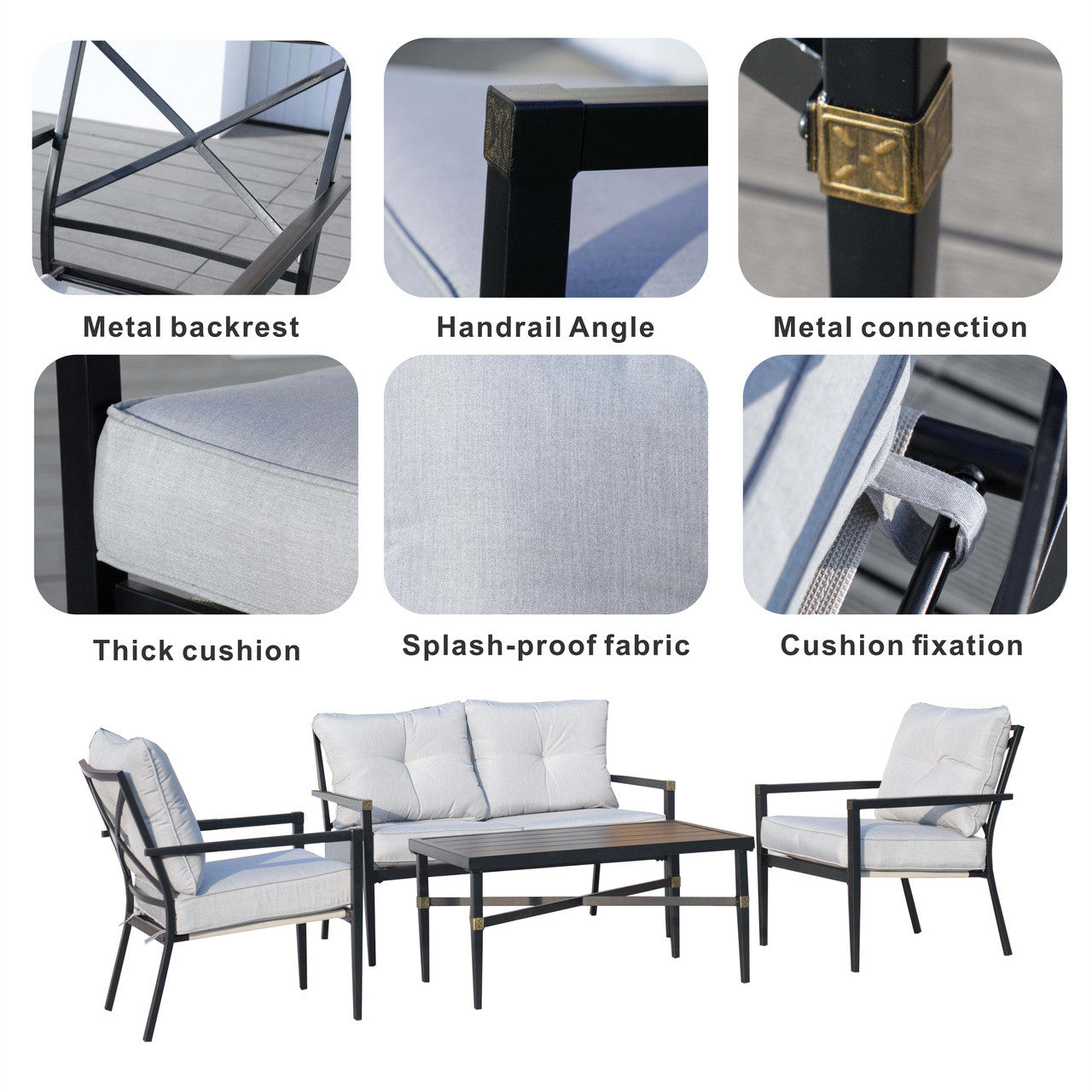 Direct Wicker Aluminum Exposed Tube Module Sofa -Simple, Comfortable, Practical