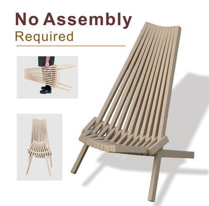 Direct Wicker Acacia folding chair Portable outdoor lounge chair