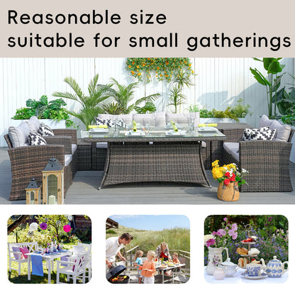 Savannah Sunset 6-Piece Ute Rattan Eldstad Set Med Soffor
