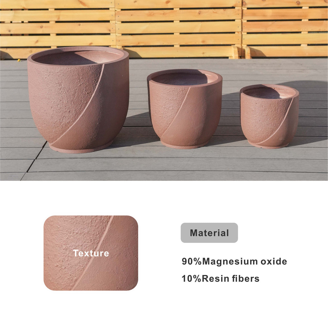 Irregulär Form Tre Kombinations Set Av Terrakotta Blomkrukor