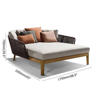 Modern Stil Rattan Utomhus Dagsäng Med Kuddar och Kudde