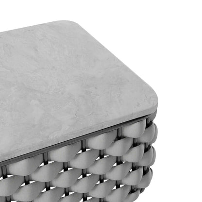 Aluminium & Rep Utomhus Loungegrupp Med Marmor Soffbord