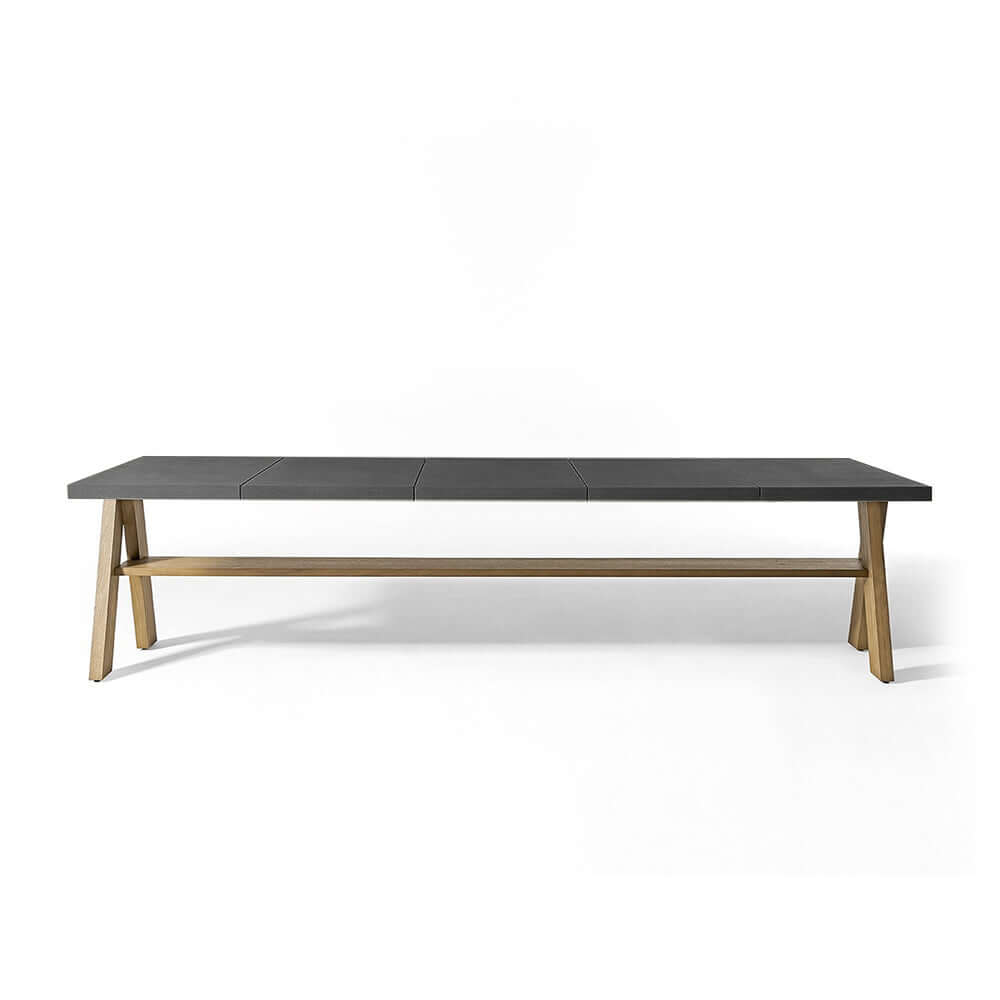 9 Delar Modern Utomhusmatgrupp med Marmor Top Aluminium Bord och Rattan Stolar