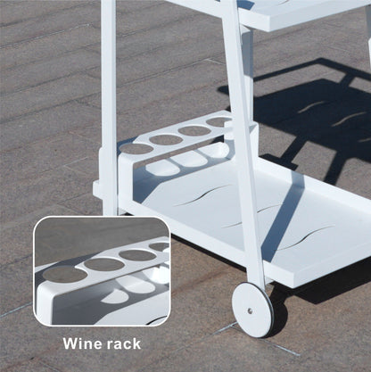 Direct Wicker All aluminum dew pipe with teak armrests dining car can hold wine barrels