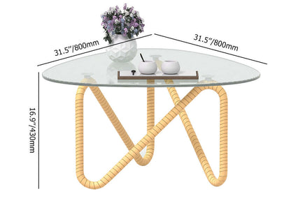 4 Delar Utomhus Loungegrupp i Rotting Med Soffbord och Kuddar