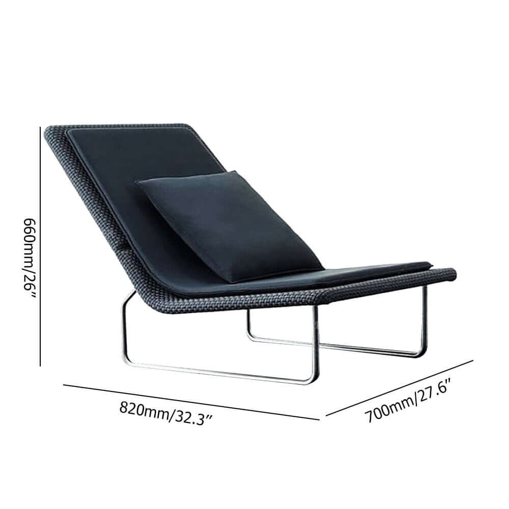 Svart Rattan Utomhus Loungestol Accentstol i Aluminium
