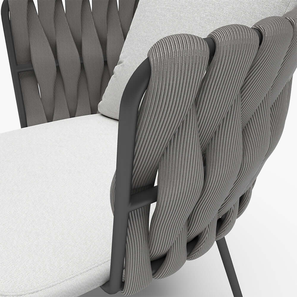 2 Delar Aluminium & Rep Utomhus Matstol Med Kudde I Kaffe