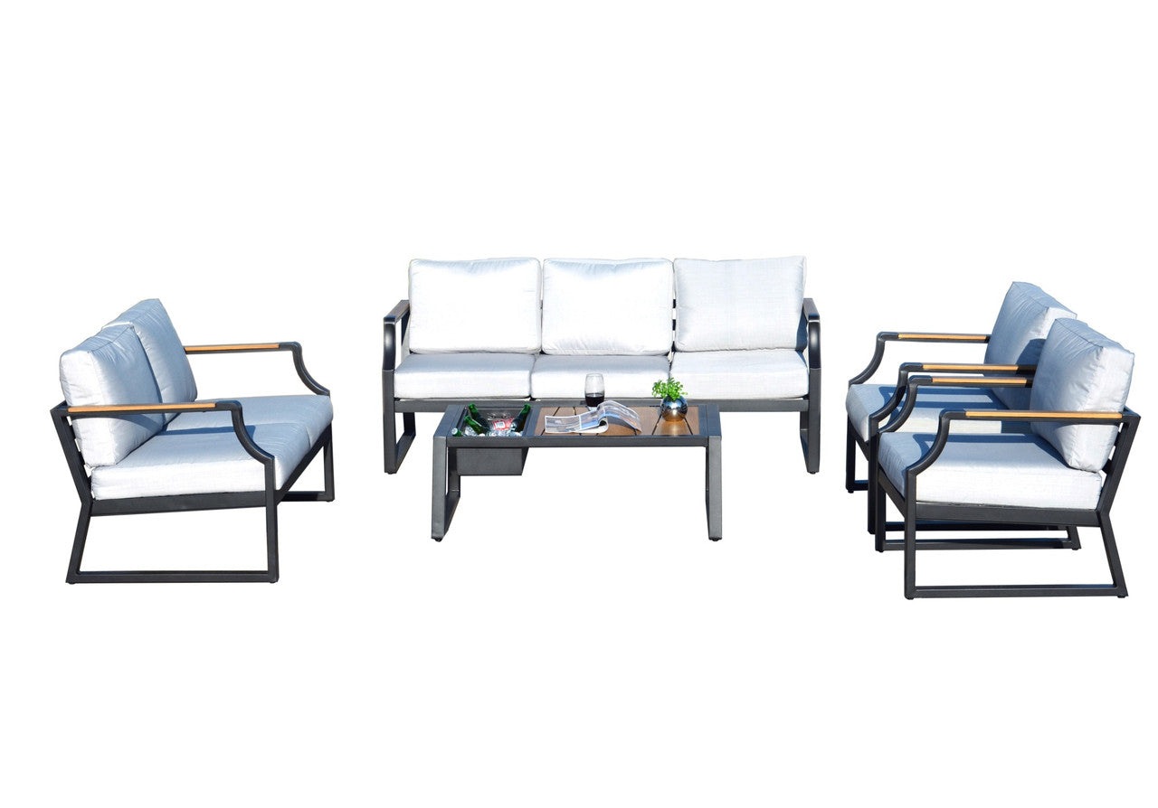 Direkt Wicker Garanti och Montering Svart Järn Soffset PAS-2101