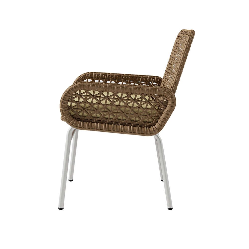 2 Stycken Bondgård Aluminium & Rattan Uteplats Stolar Set i Brunt