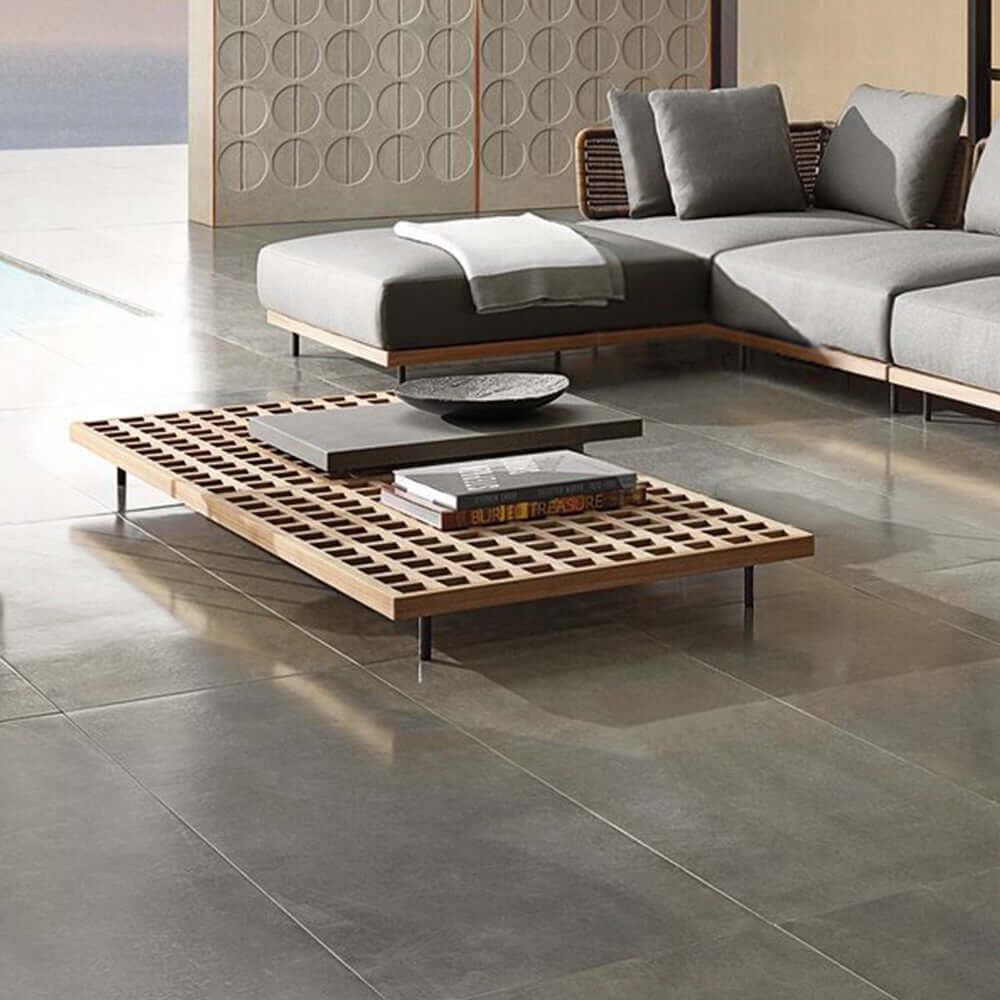 37,4 Tum Bred Modern Aluminium Och Rattan Utesoffa Med Kudde