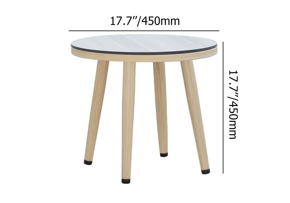 1 Styck Aluminium och Trä Utomhus Patio Gungstol Set med Rund Kaffe Bord