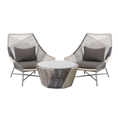 Utomhus PE Rattan Patio Stol med Kudde Set av 2