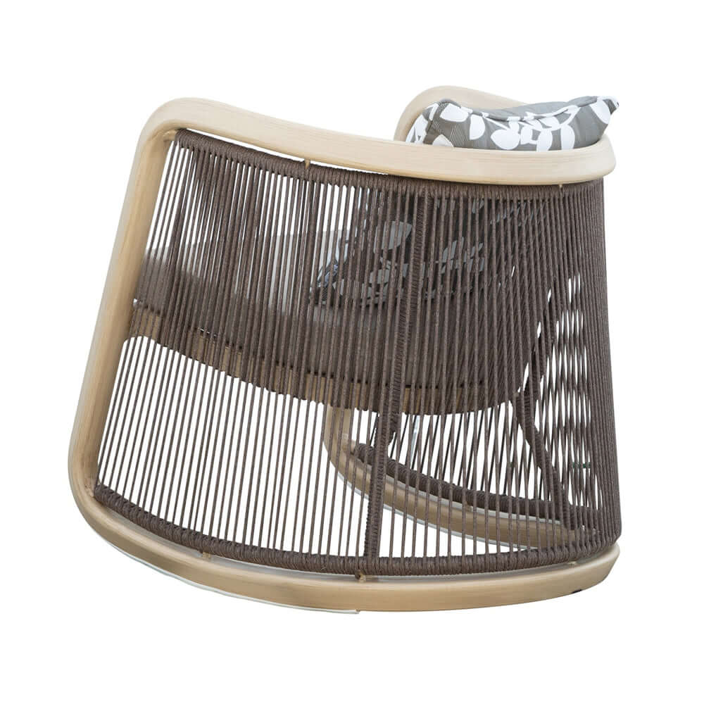1 Styck Aluminium och Trä Utomhus Patio Gungstol Set med Rund Kaffe Bord